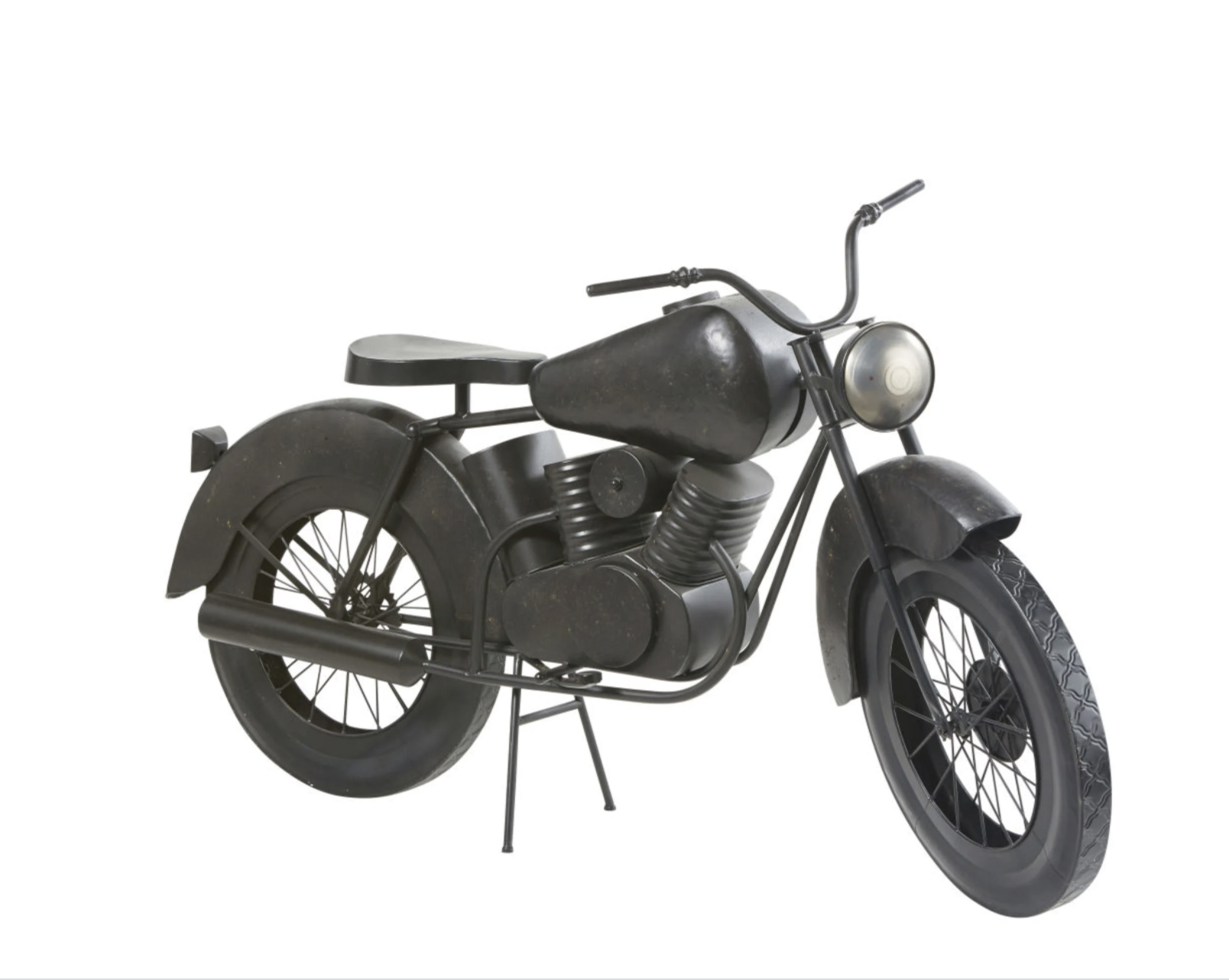 ELVIS Figur Motorrad aus Metall, schwarz in Antikoptik L145