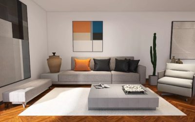 Stilvolles modernes Wohnzimmer mit klaren Linien